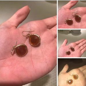 Orange teardrop earrings